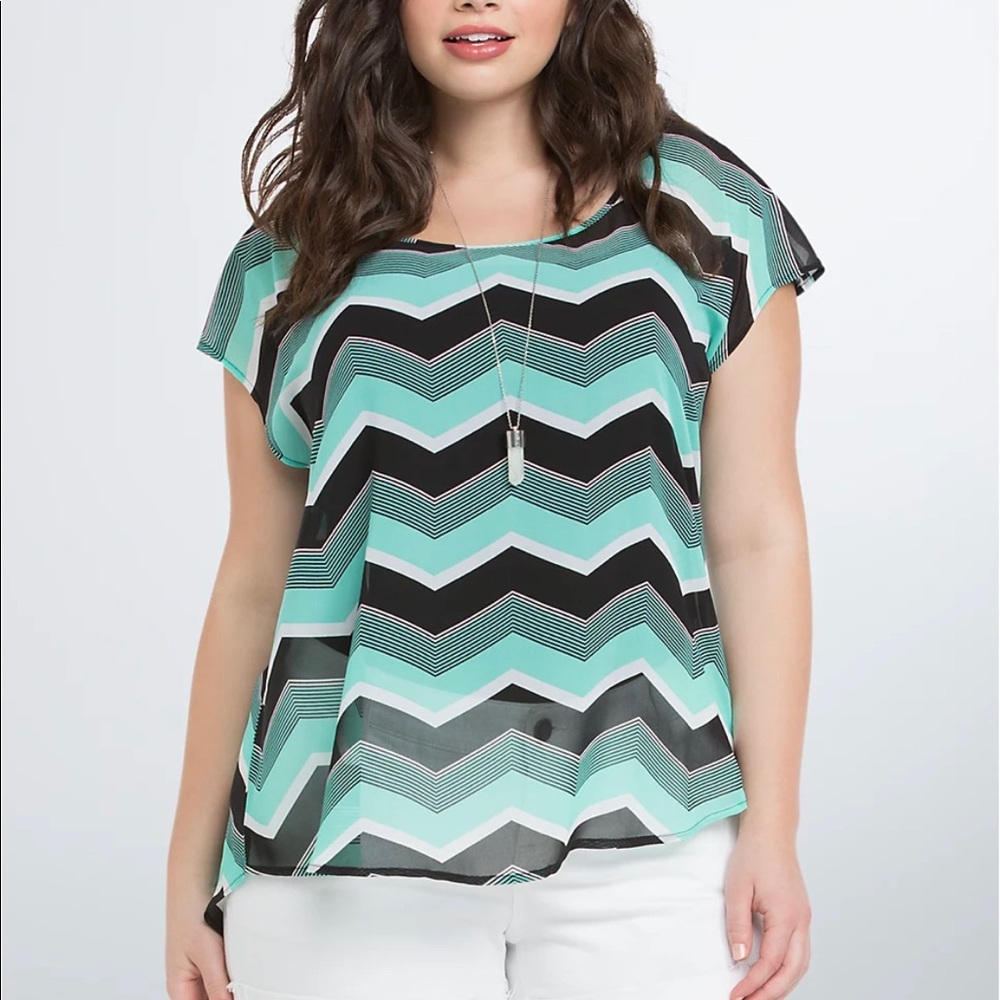 Torrid Chevron Button back top
